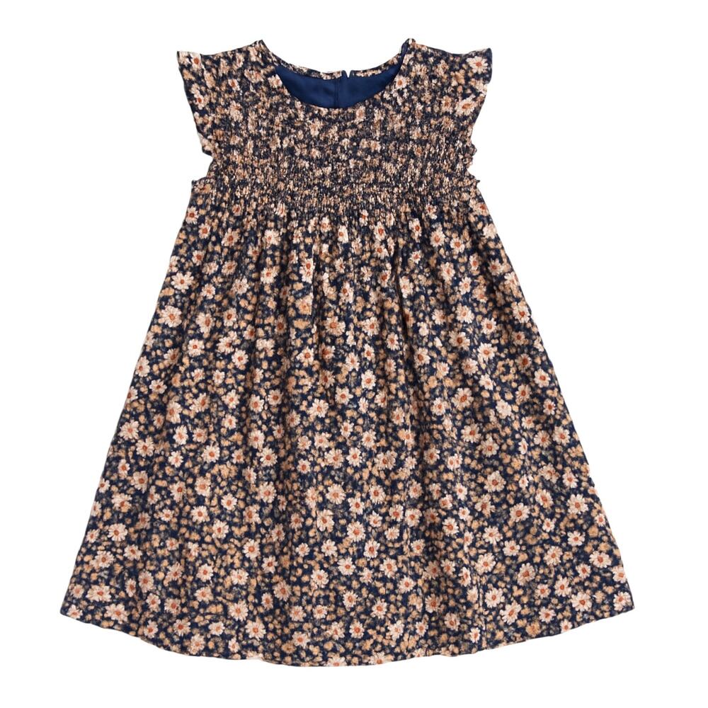 Pink Chicken Kids Girls Multicolor Floral Ruffle Sleeveless A Line Dress Size 4Y